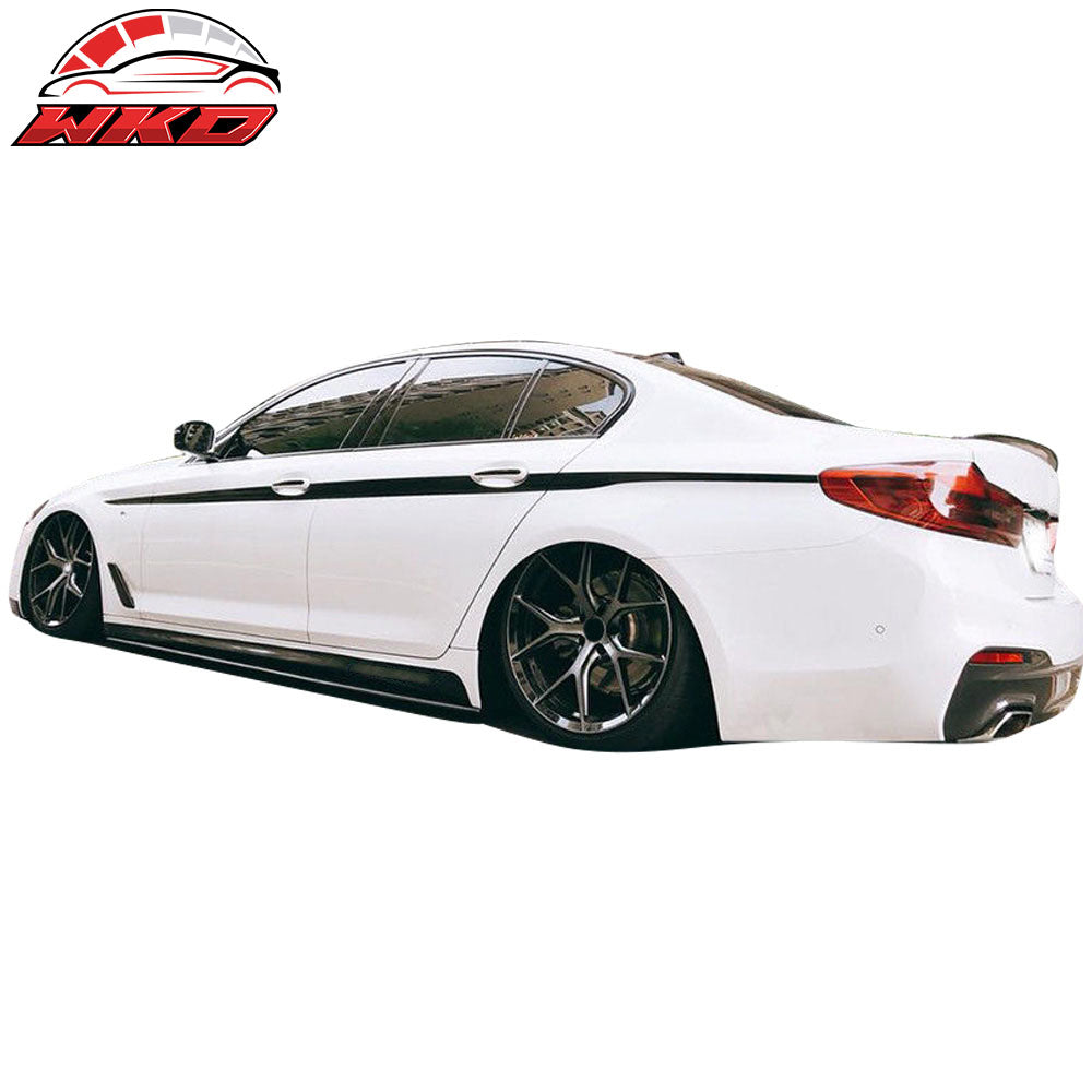 Fits 17-23 BMW 5 Series G30 MP Style Side Skirt Extension Sills & Decal Kit PP