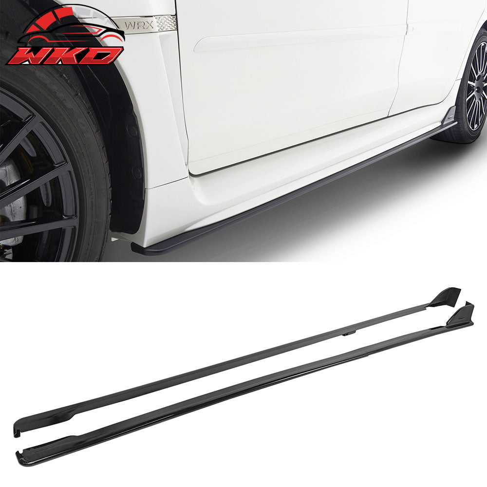 Fits 15-21 Subaru WRX STI Style 4PCS Side Skirts #D4S Crystal Black Silica Pearl