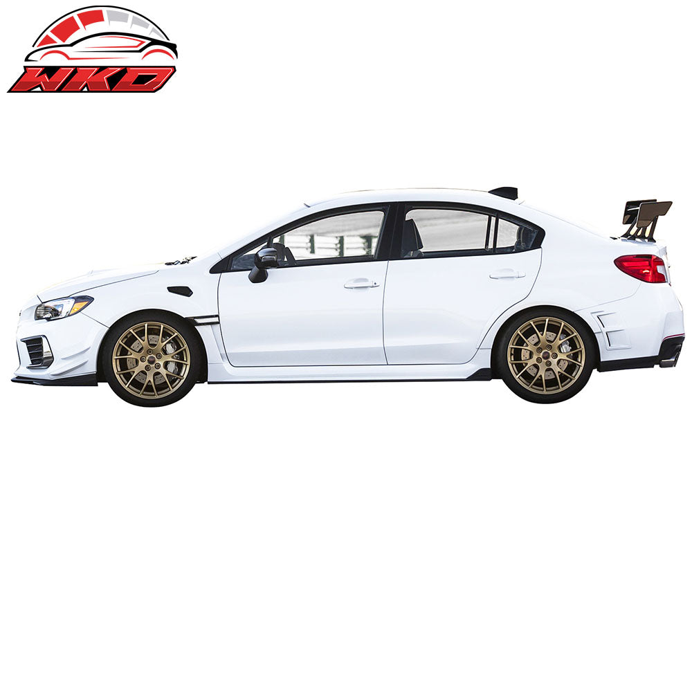 Fits 15-21 Subaru WRX STI Style 4PCS Side Skirts #D4S Crystal Black Silica Pearl