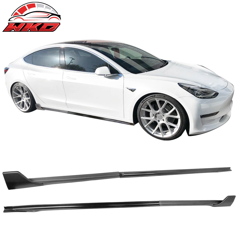 Fits 17-25 Tesla Model 3 V Style Side Skirts Extension Lip Rocker Panel PP 6PCS