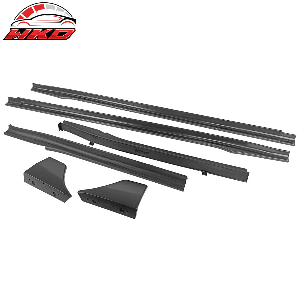 Fits 17-25 Tesla Model 3 V Style Side Skirts Extension Lip Rocker Panel PP 6PCS