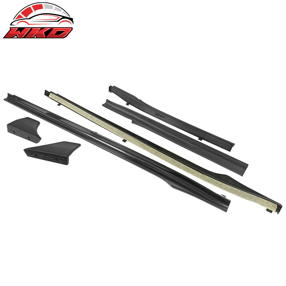 Fits 17-25 Tesla Model 3 V Style 6PCS Side Skirts Extension Panel PP Matte Black