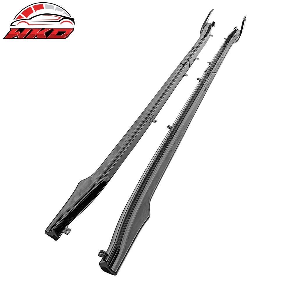 2017-26 Tesla Model 3 Side Skirts Extension V Style Gloss Black Rocker Panel | Wholesale