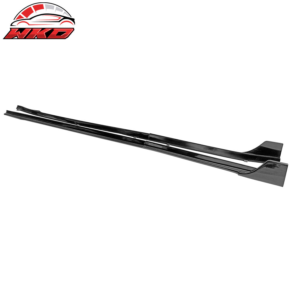 Fits 17-25 Tesla Model 3 Side Skirts Extension V Style Gloss Black Rocker Panel