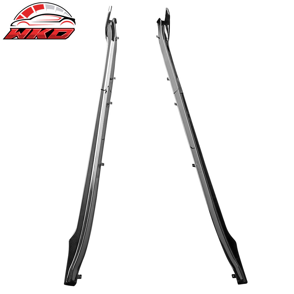 Fits 17-25 Tesla Model 3 Side Skirts Extension V Style Gloss Black Rocker Panel