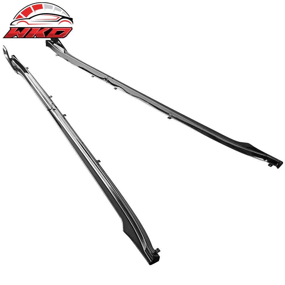 Fits 17-25 Tesla Model 3 Side Skirts Extension V Style Gloss Black Rocker Panel