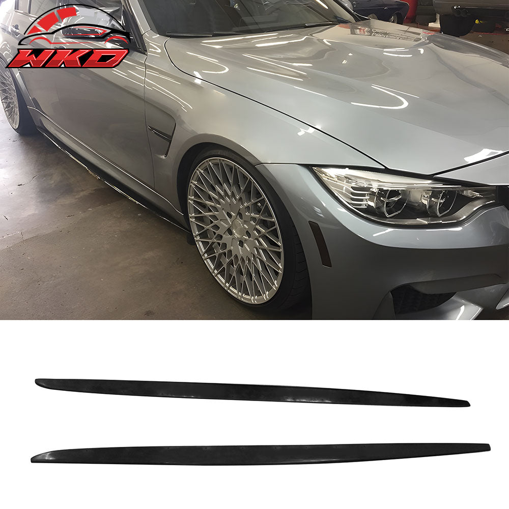 Fits 15-18 BMW F80 M3 MT Style Unpainted Side Skirts Diffuser Panel Extension PU