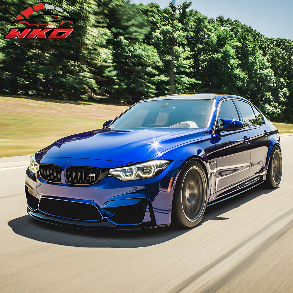 Fits 15-18 BMW F80 M3 MT Style Unpainted Side Skirts Diffuser Panel Extension PU