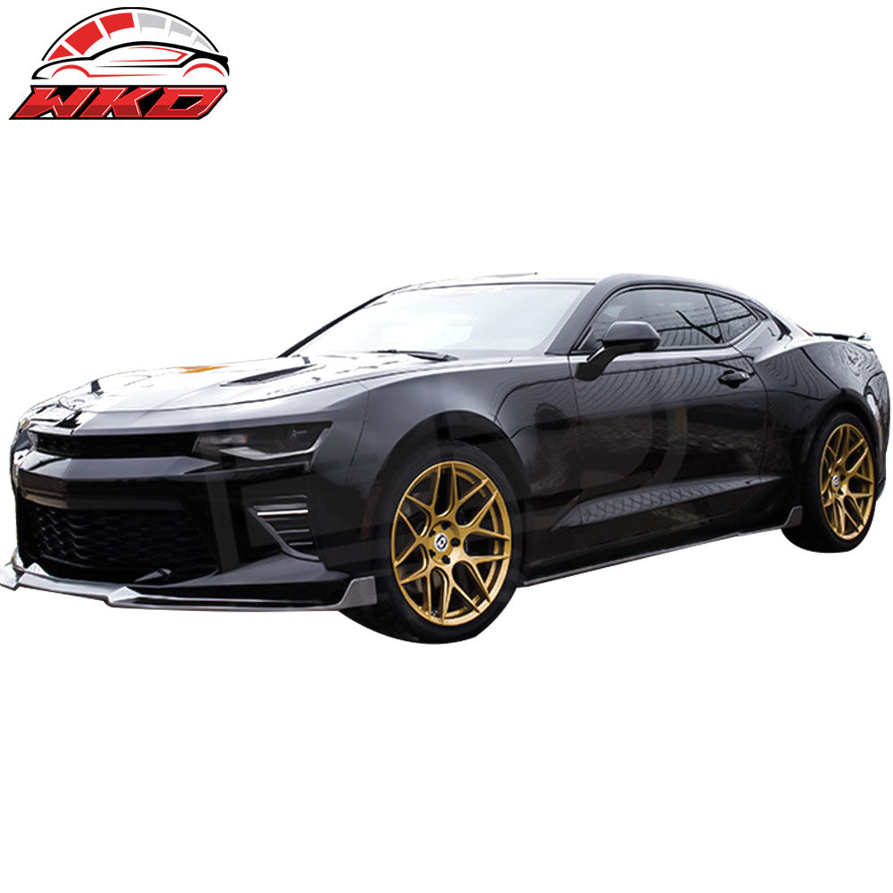 Fits 16-24 Chevy Camaro Ikon Style Side Skirts Extension Unpainted Black PP