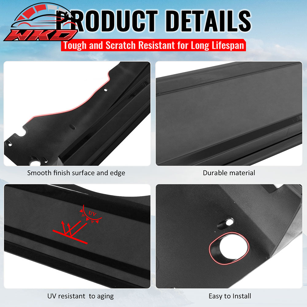 Fits 20-25 Chevy Corvette C8 IKON V1 A Style Gloss Black Side Skirt Extension PP