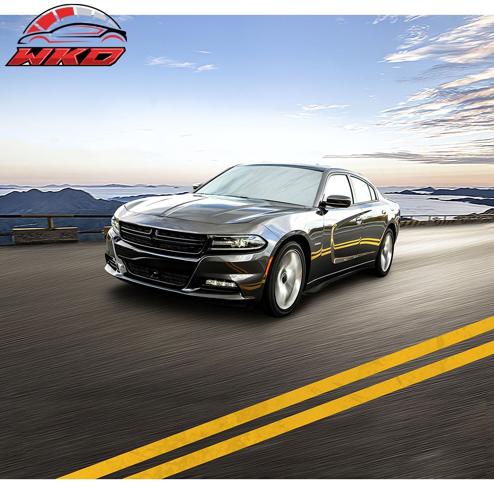 Fits 11-23 Dodge Charger Side Skirts Extension Matte Black Pair PP Rocker Panel
