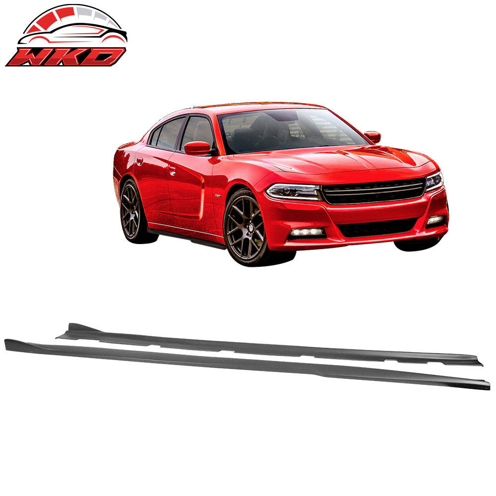 Fits 11-23 Dodge Charger V3 Style Side Skirts Rocker Panel 2PC - Polypropylene