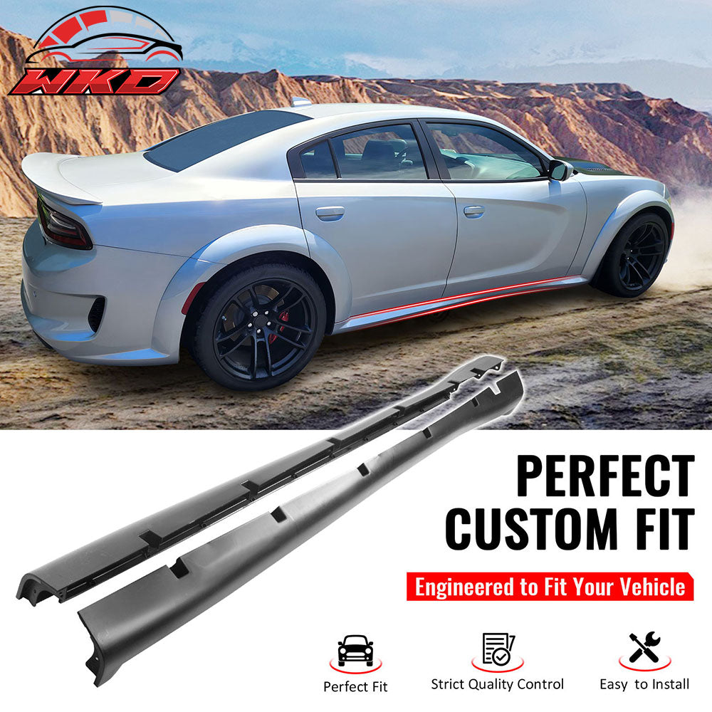 Fits 20-23 Dodge Charger SRT Hellcat Widebdoy 2PCS Side Skirts Kit Unpainted PP