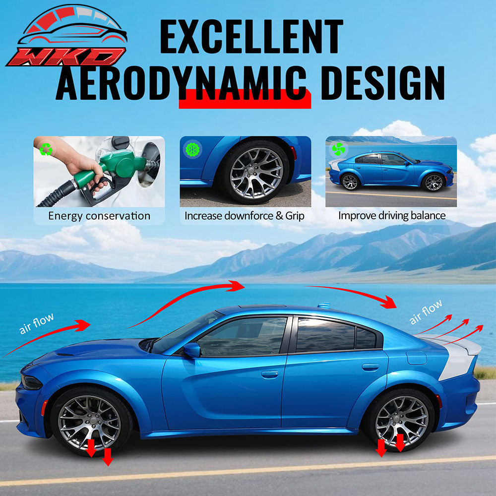 Fits 20-23 Dodge Charger SRT Hellcat Widebdoy 2PCS Side Skirts Kit Unpainted PP
