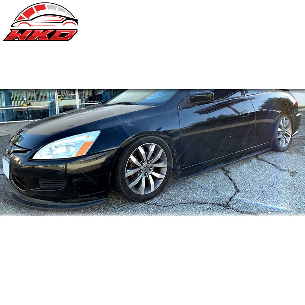 For 03-05 Accord Coupe CDC Style Unpainted Side Skirts Rocker Panel Extension PU