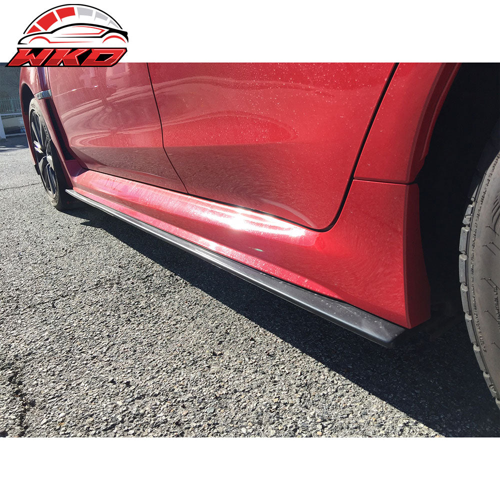 Fits 15-21 Subaru WRX STI CDC Style Black Side Skirts Rocker Panel Extension PU