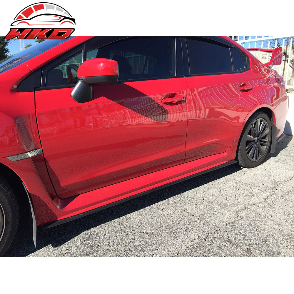 Fits 15-21 Subaru WRX STI CDC Style Black Side Skirts Rocker Panel Extension PU