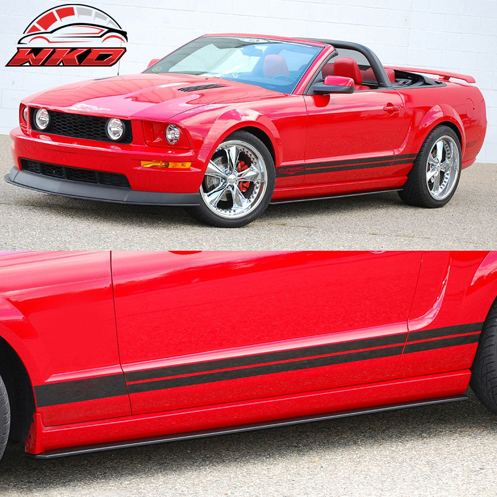 Universal 75" x 5" CDC Style Black Side Skirts Rocker Panel Extension PU - 2PCS