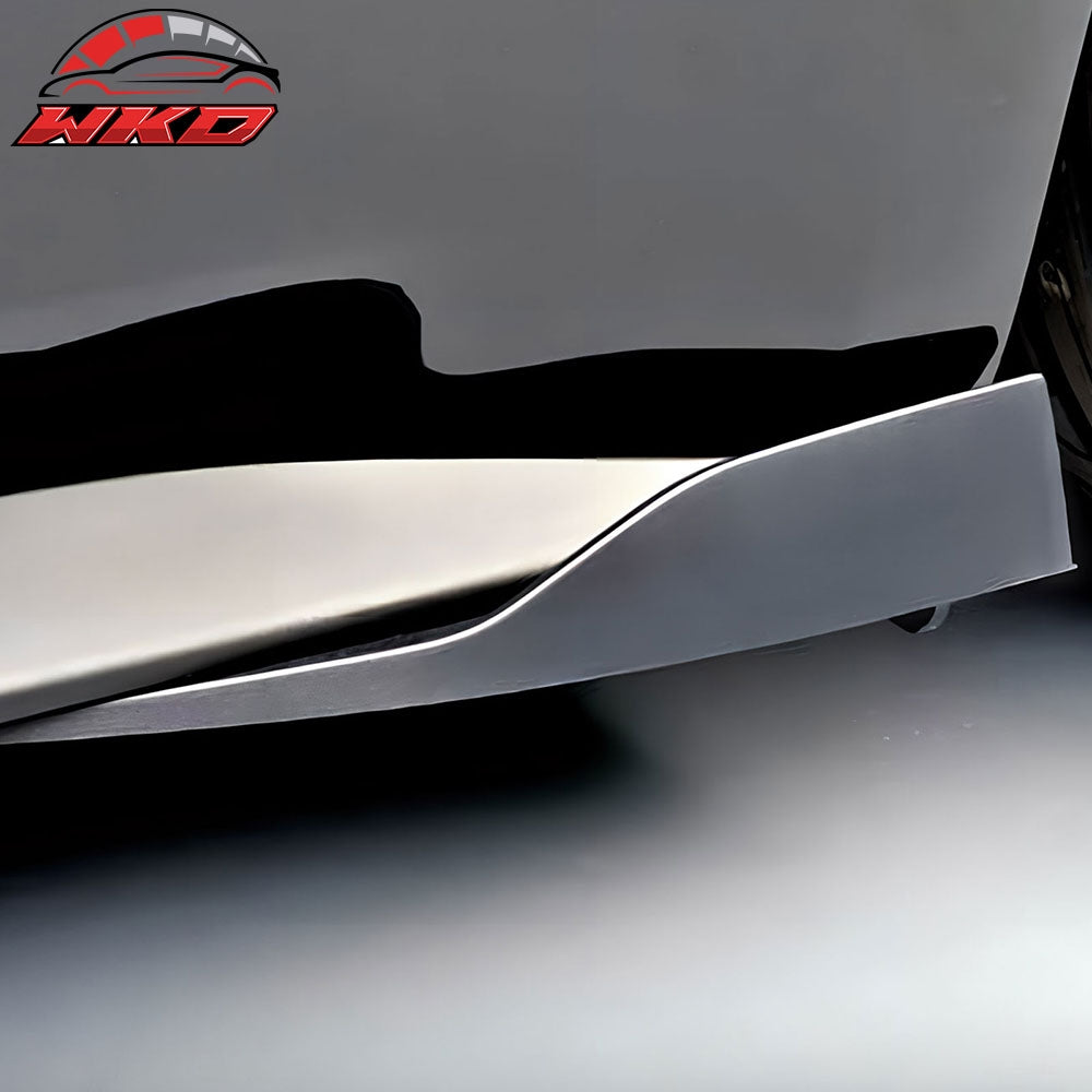 For 15-23 Ford Mustang ROU Style Side Skirts Extension Rocker Winglet Lip PU 2PC