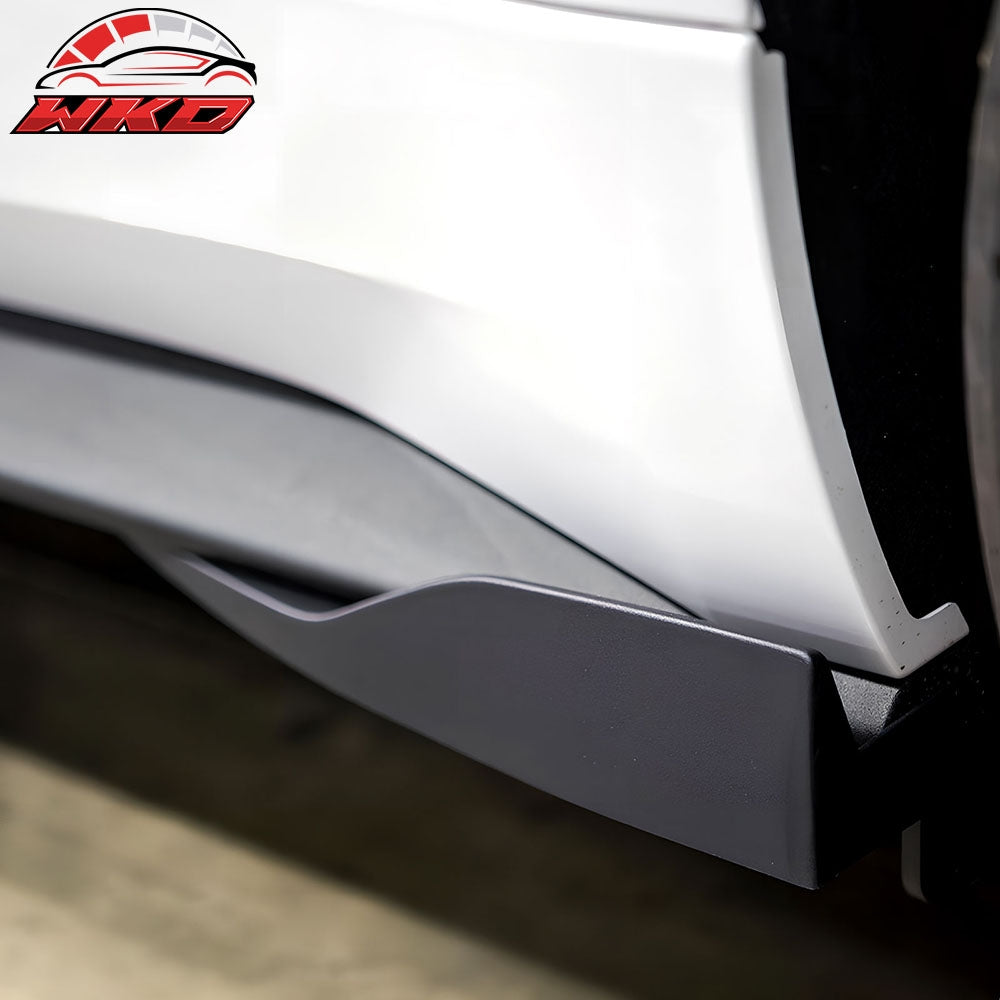 For 15-23 Ford Mustang ROU Style Side Skirts Extension Rocker Winglet Lip PU 2PC