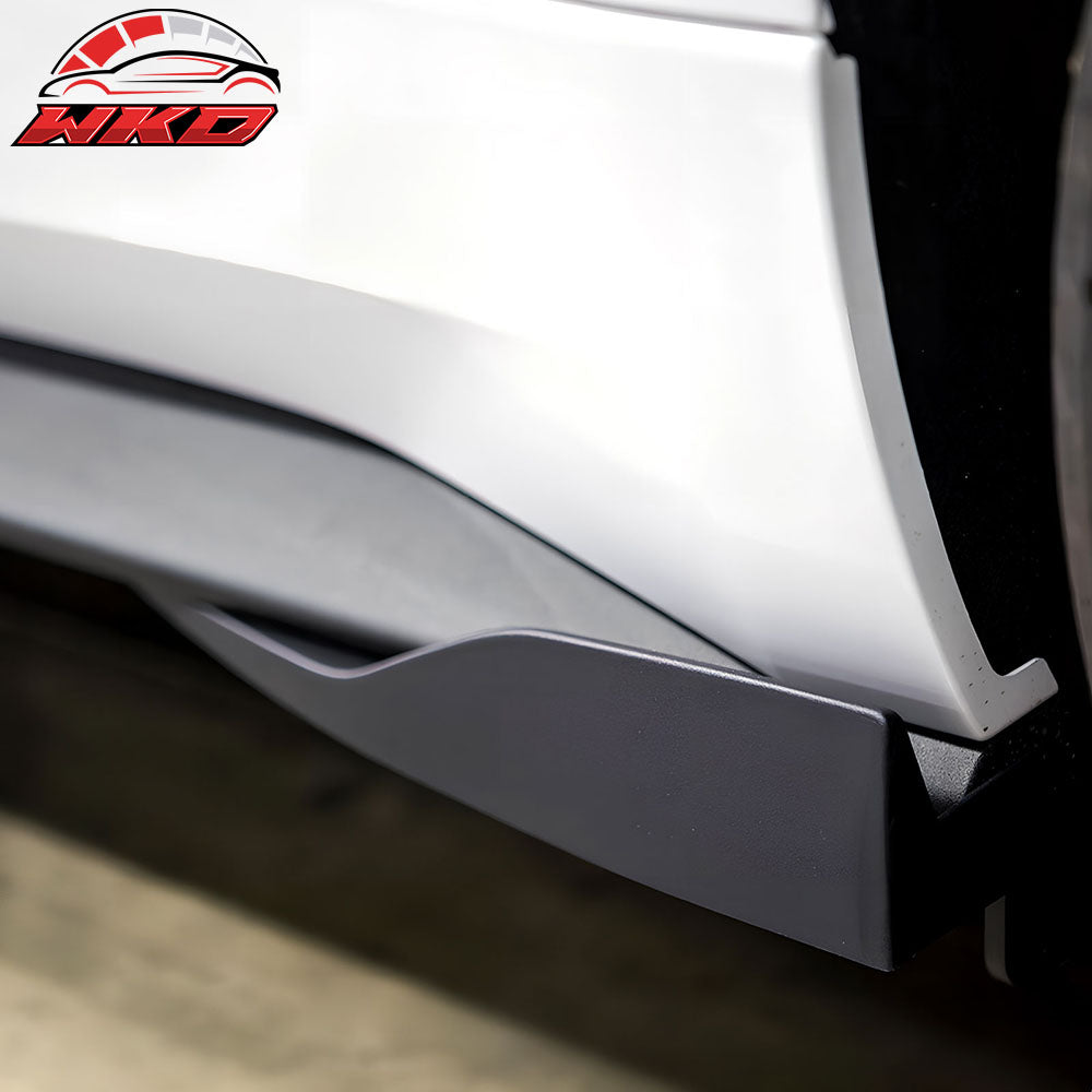 For 15-23 Ford Mustang ROU Style Side Skirts Extension Rocker Winglet Lip PU 2PC