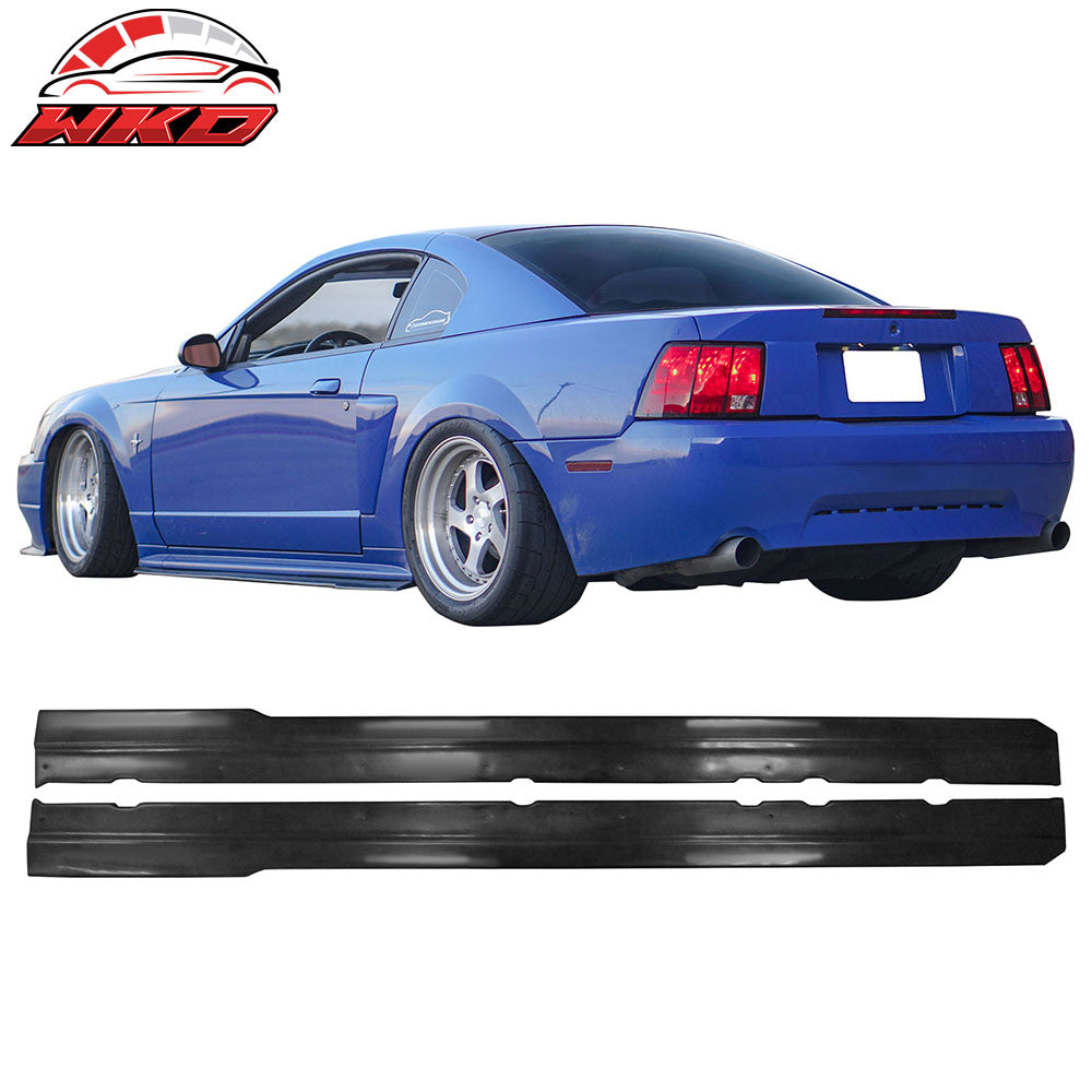 Fits 99-04 Ford Mustang MDA Style Black Side Skirts Rocker Panel Lip Splitter PU