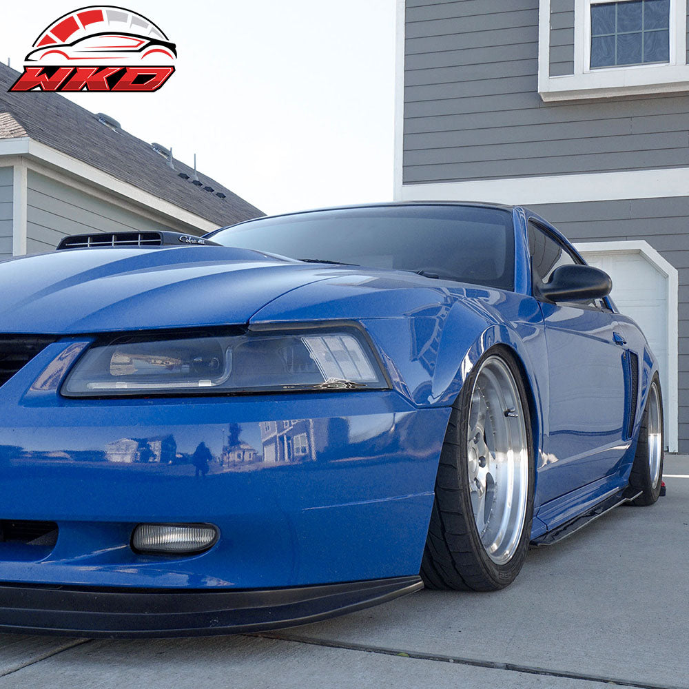 Fits 99-04 Ford Mustang MDA Style Black Side Skirts Rocker Panel Lip Splitter PU