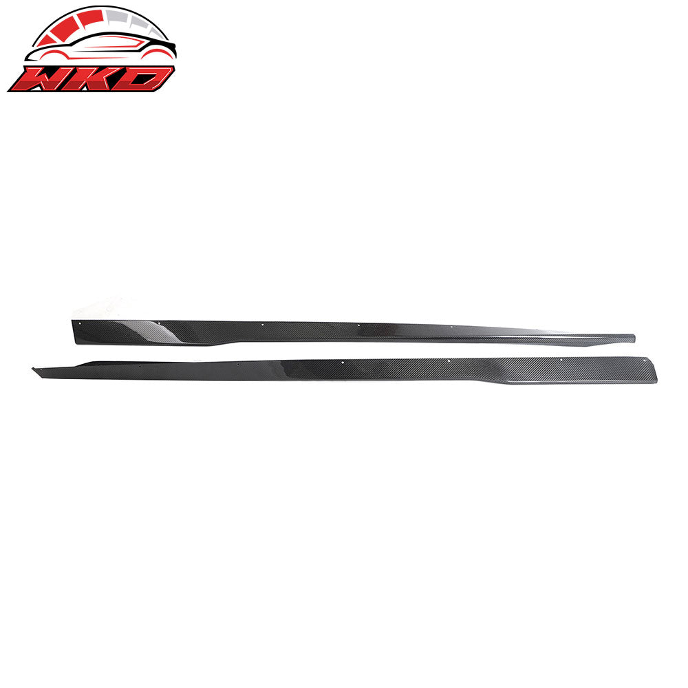 For 24-26 Ford Mustang OE Style Side Skirts Diffuser Panel Carbon Fiber Overlay
