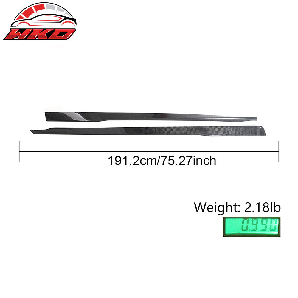 For 24-26 Ford Mustang OE Style Side Skirts Diffuser Panel Carbon Fiber Overlay