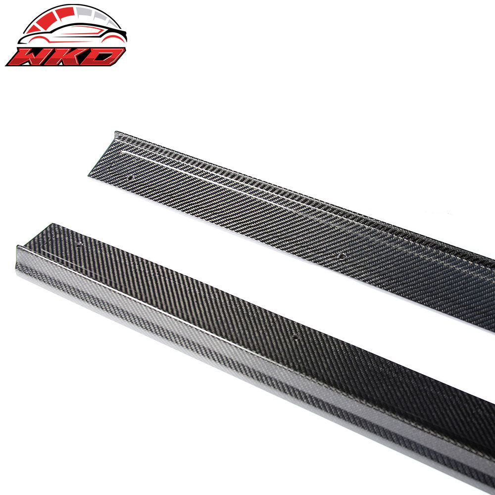 Fits 24-26 Ford Mustang R Style Carbon Fiber Side Skirts Extension Splitters CF
