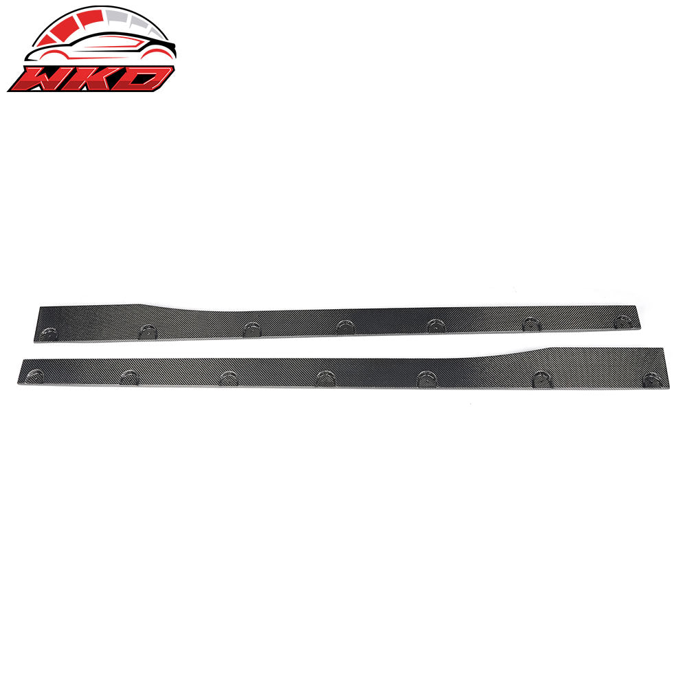 Fits 24-26 Ford Mustang R Style Carbon Fiber Side Skirts Extension Splitters CF