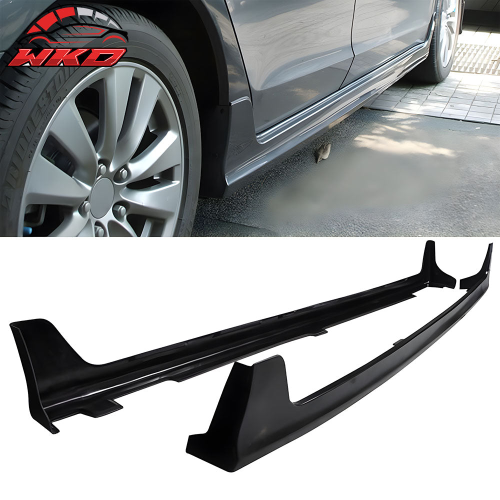 Fits 08-12 Honda Accord Sedan OE Style Side Skirt Extension Unpainted Black PU