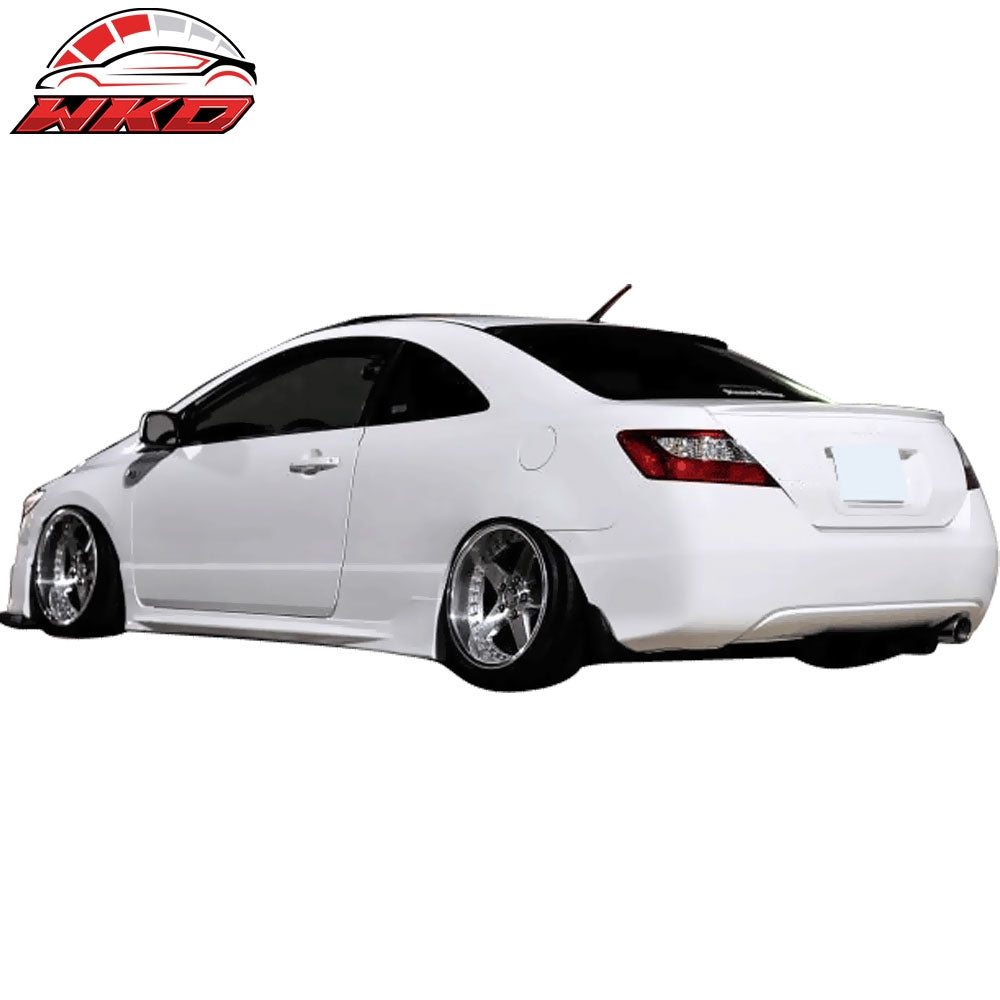 Fits 06-11 Honda Civic 2DR Mugen Style Side Skirt PU Rocker Panel Extension Pair