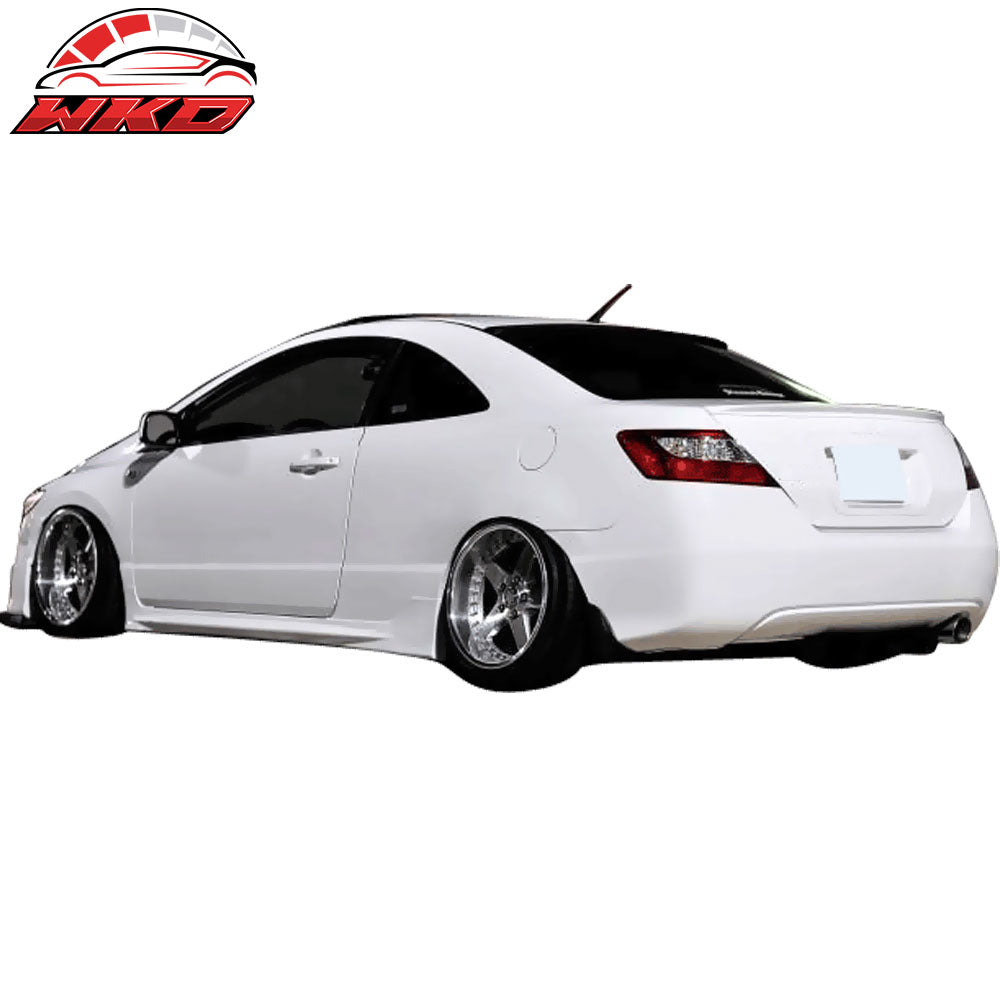 Fits 06-11 Honda Civic 2DR Mugen Style Side Skirt PU Rocker Panel Extension Pair