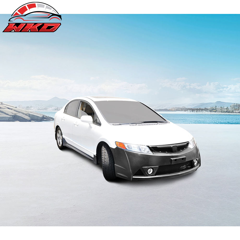 Fits 06-11 Honda Civic Sedan Mugen RR Style Side Skirts Extension In Pair PP 2PC