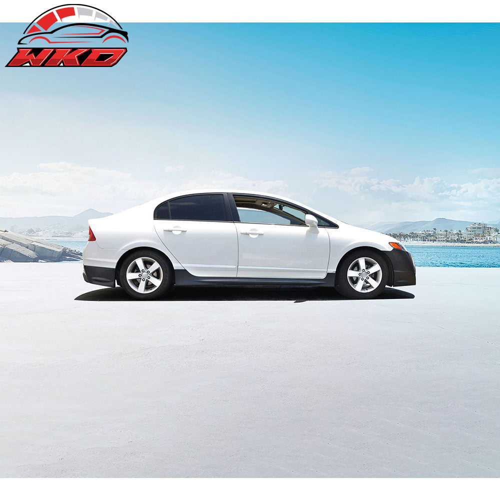 Fits 06-11 Honda Civic Sedan Mugen RR Style Side Skirts Extension In Pair PP 2PC