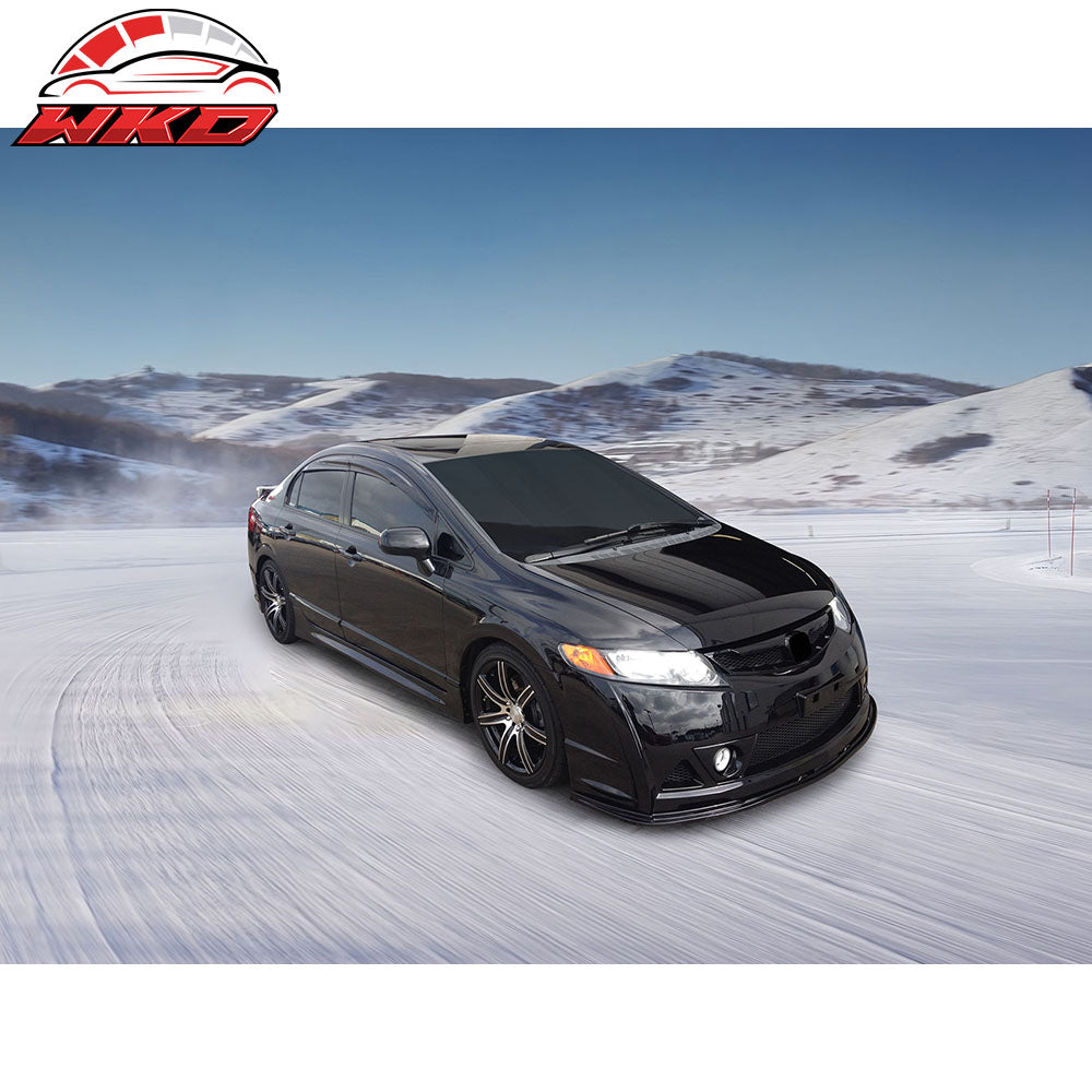 Fits 06-11 Honda Civic Sedan Mugen RR Style Side Skirts Extension In Pair PP 2PC