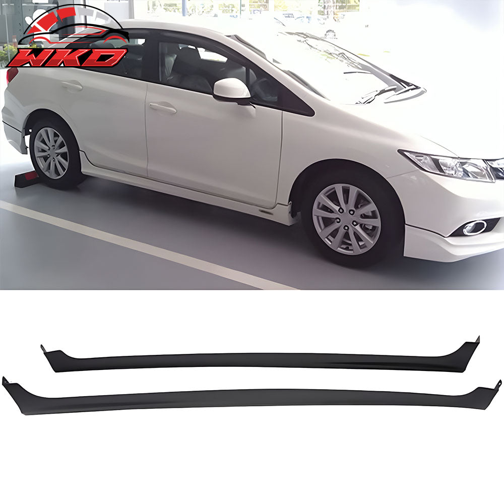 Fits 12-15 Honda Civic Sedan 9th MD Style Side Skirts Rocker Panels Unpainted PP