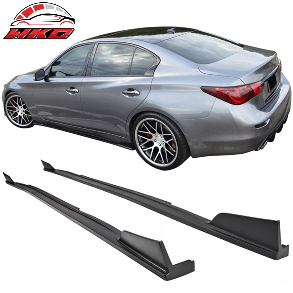 Wholesale 14-23 Infiniti Q50 ST Style Side Skirts Extension Rocker Panel Spoiler PU Default Title - Wikond Auto