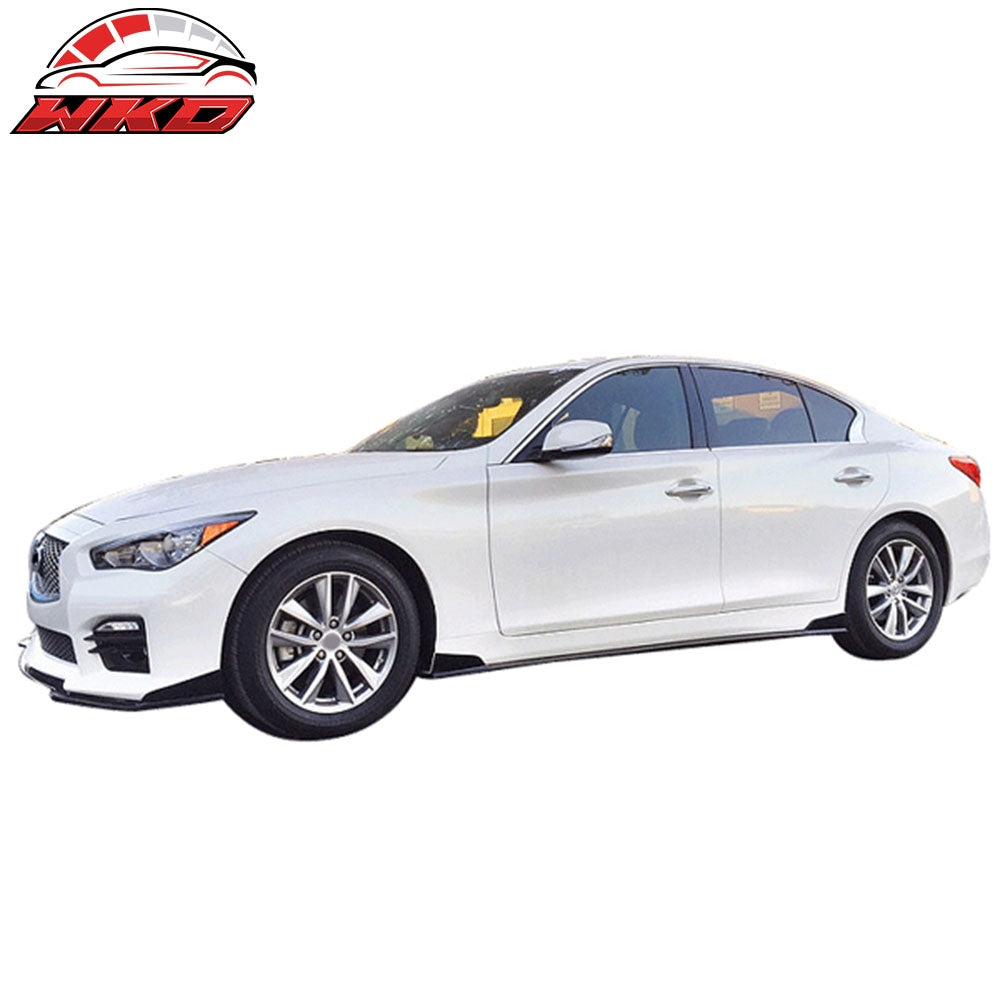 Wholesale 14-23 Infiniti Q50 ST Style Side Skirts Extension Rocker Panel Spoiler PU - Wikond Auto