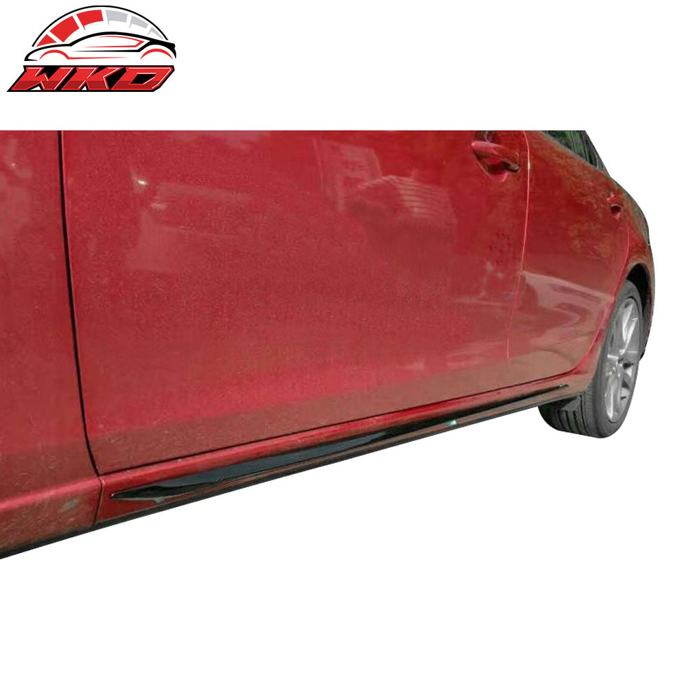 Fits 14-21 Mazda 6 Side Skirts Extension Unpainted Black ABS 2PC Rocker Panel