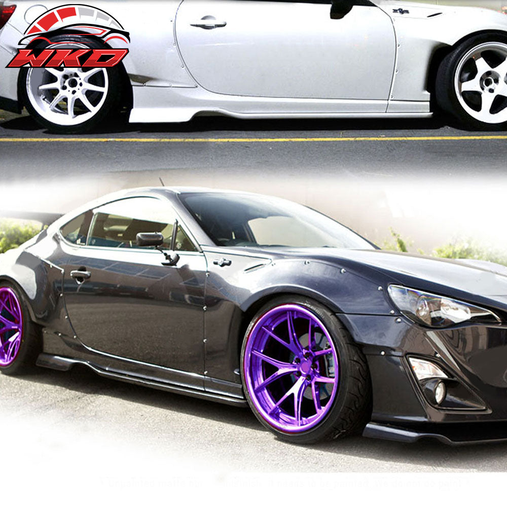 Universal 73" x 6" RB Side Skirt Extension Bottom Line Rocker Panel Winglet Lip