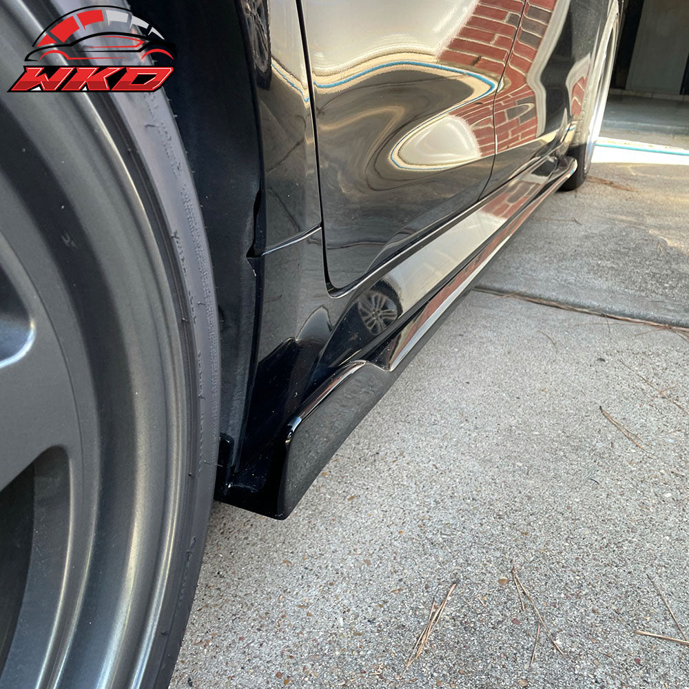 Fits 19-25 Toyota Corolla E210 Hatchback T Style Gloss Black Side Skirts Rocker
