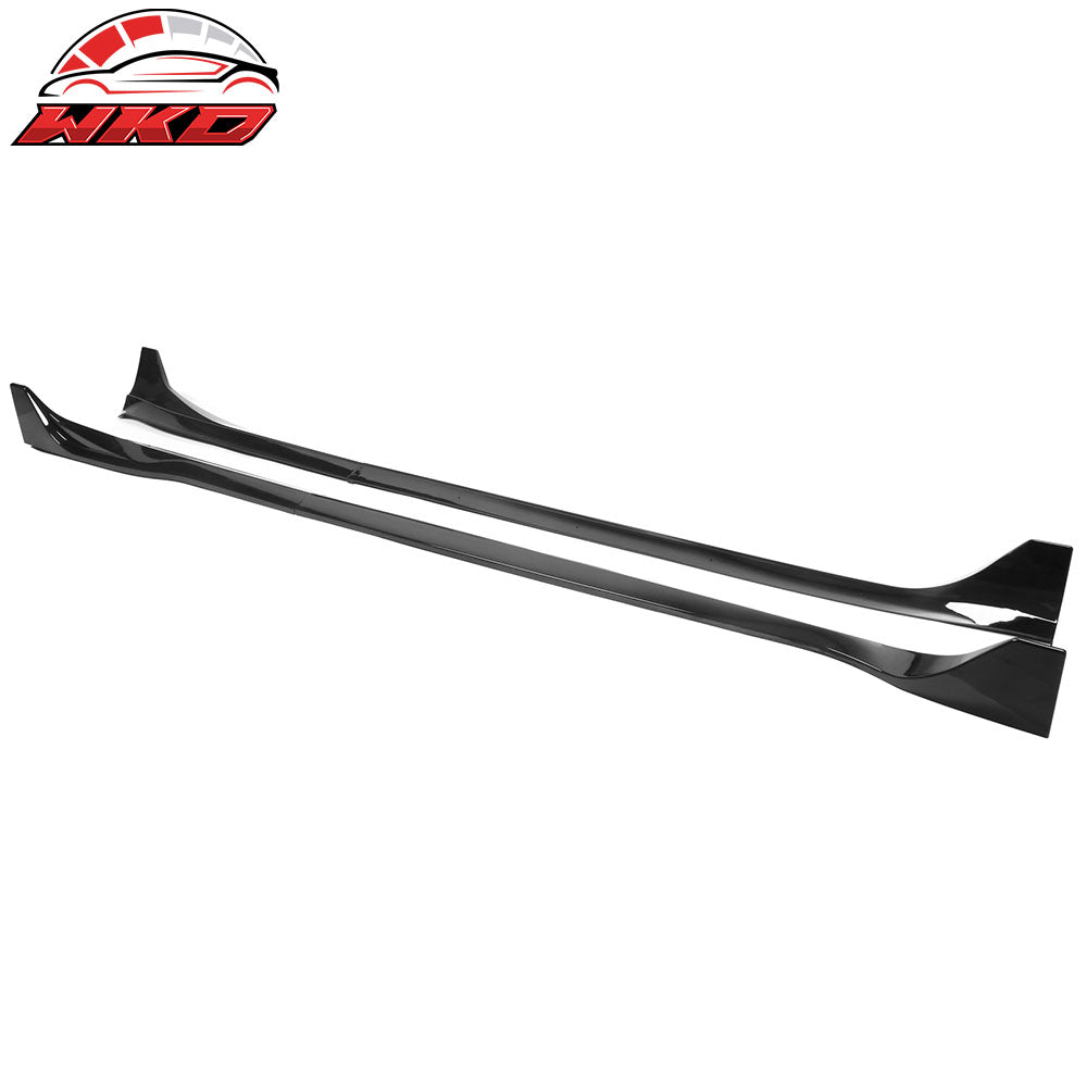Fits 24-25 Tesla Model 3 IKON Style Side Skirt Rocker Panel 4PCS Gloss Black ABS