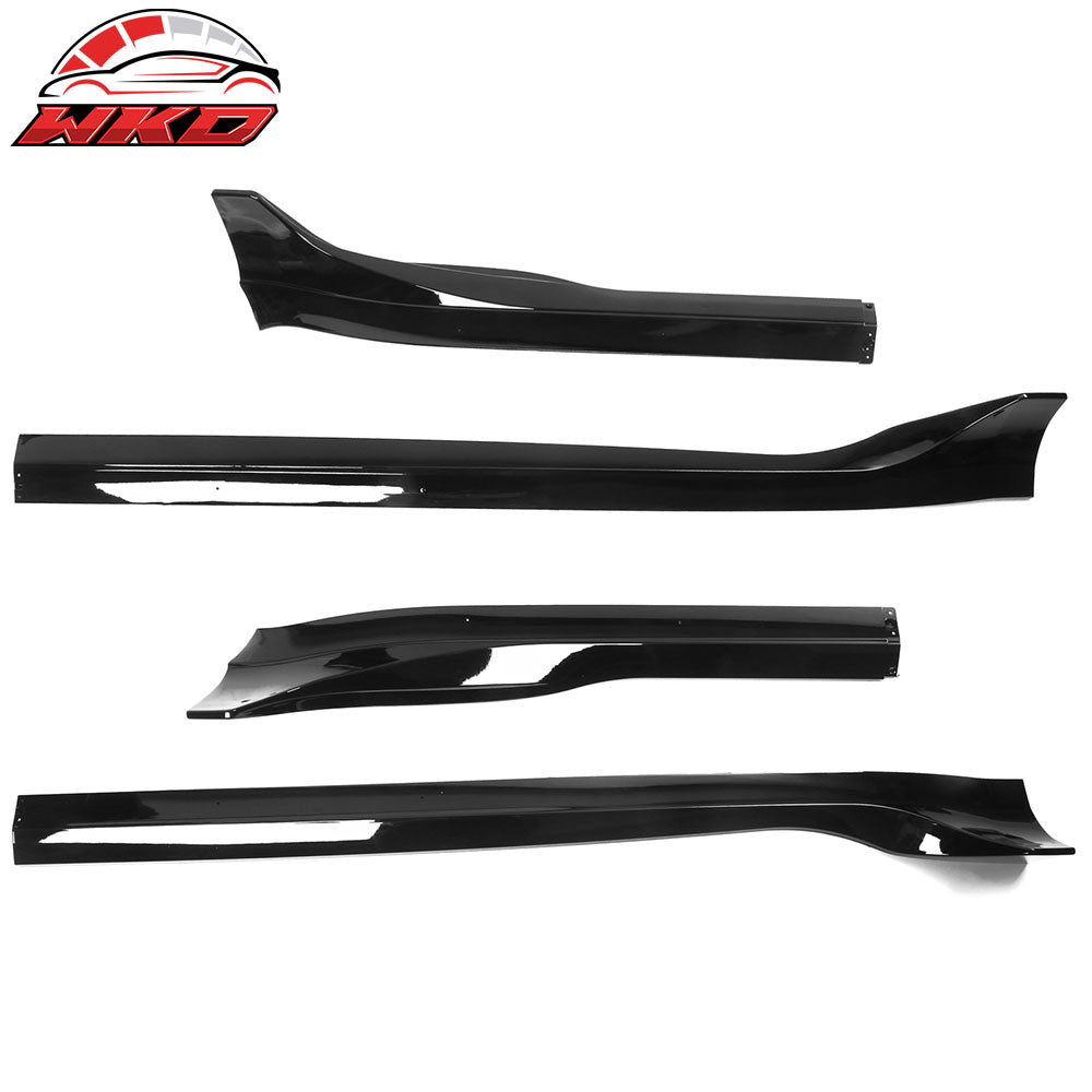 Fits 24-25 Tesla Model 3 IKON Style Side Skirt Rocker Panel 4PCS Gloss Black ABS