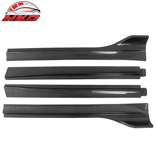 2020-24 Tesla Model Y V3 Style Side Skirts Panel Gloss Carbon Fiber Print ABS | Wholesale