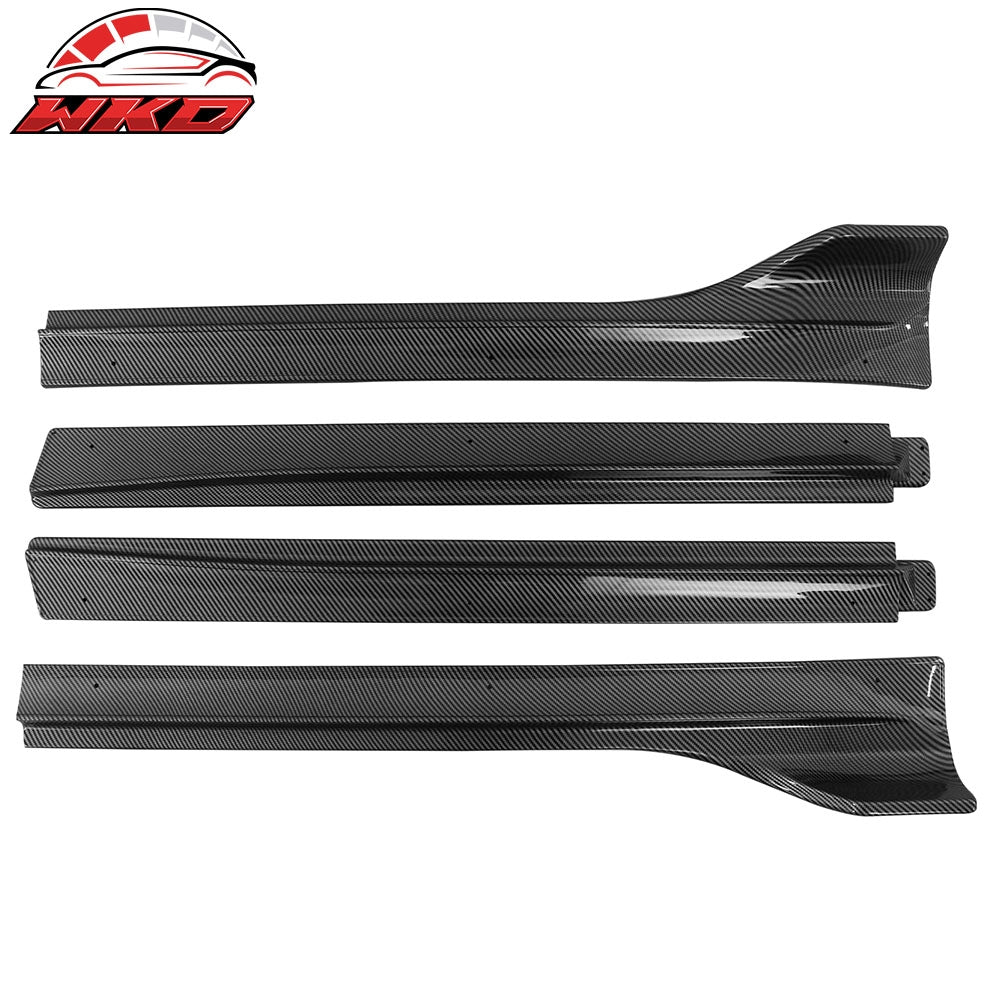 2020-2025 Tesla Model Y V3 Style Side Skirts Panel Gloss Carbon Fiber Print ABS | Wholesale