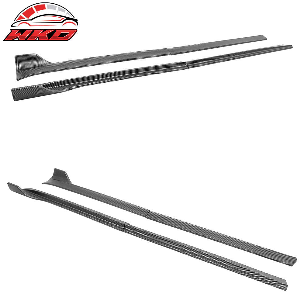 Fits 20-24 Tesla Model Y V3 Style Side Skirts Panel Matte Carbon Fiber Print ABS