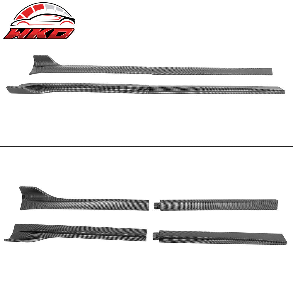 Fits 20-24 Tesla Model Y V3 Style Side Skirts Panel Matte Carbon Fiber Print ABS