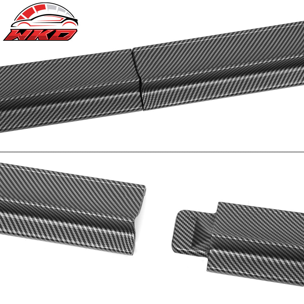 Fits 20-24 Tesla Model Y V3 Style Side Skirts Panel Matte Carbon Fiber Print ABS